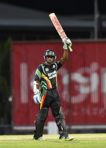 during the Group "B" match between Guyana Jaguars and Jamaica Scorpions in the WICB Super50 Tournament on Thursday, January 26, 2017 at Kensington Oval. Photo by WICB Media/Randy Brooks of Brooks Latouche Photography