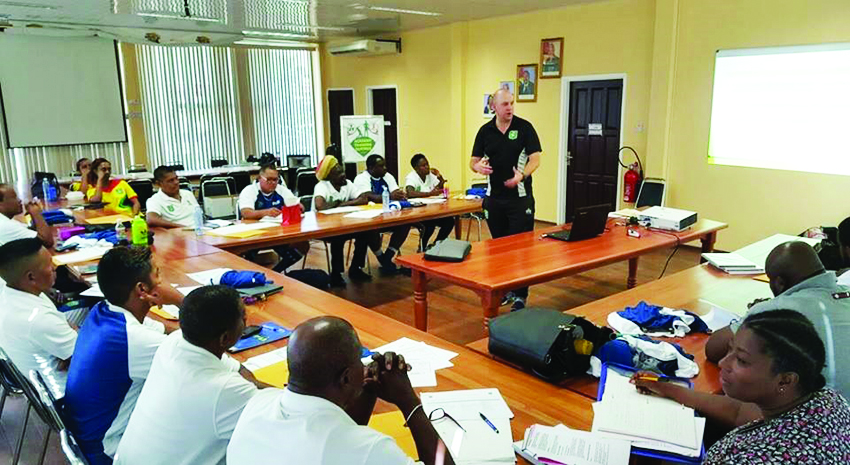 GFF’s Technical Director, Ian Greenwood conducting a classroom session at the National Resource Centre on Thursday 