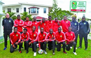 Part of the encamped National Under-17 Football team  