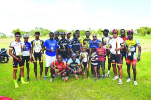 The winners of the R&R cycling take a photo opportunity to display their prizes 