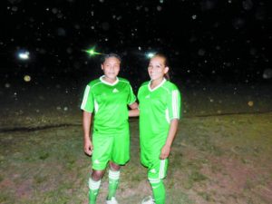 Snatchers goalscorers Alaisha Captain and Helen Domingo