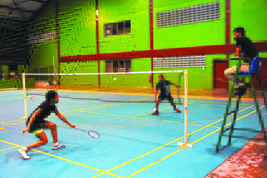 Action in the NSC Mashramani Badminton Tournament 