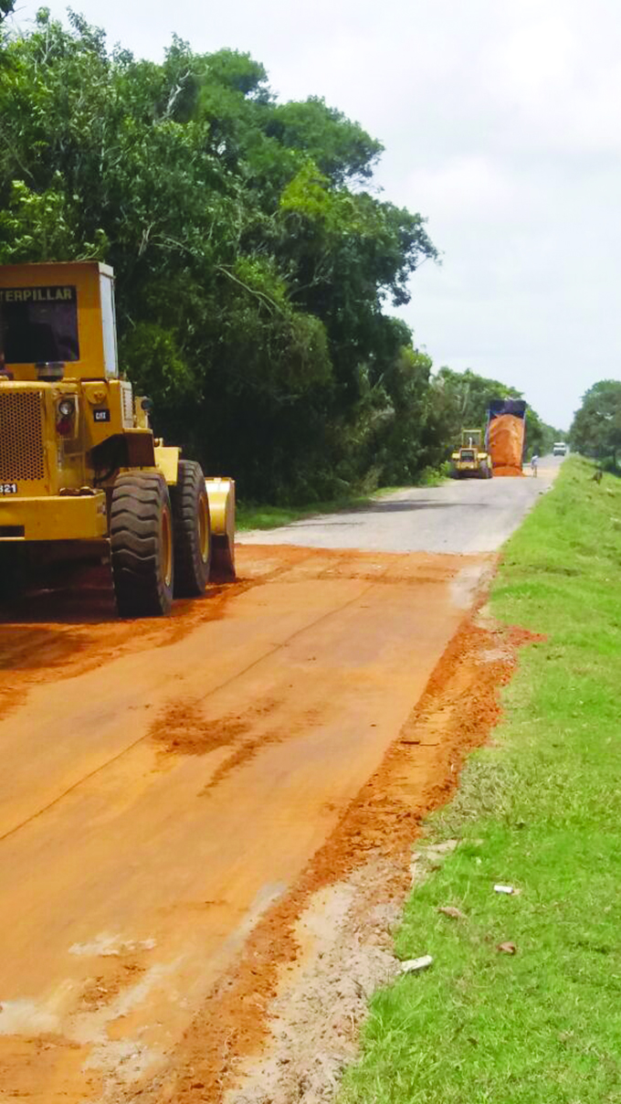 The Capoey access road being upgraded 