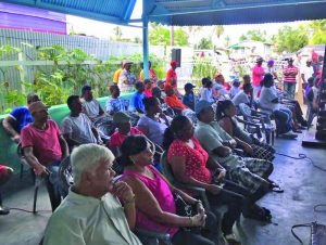 Sugar workers and their families at the Rose Hall meeting 