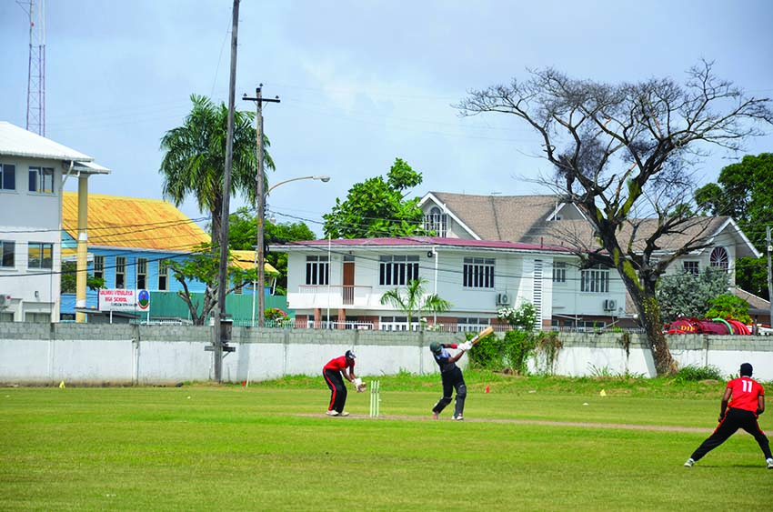 Christopher Barnwell heave one during his top score of 60 for club team DCC 