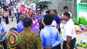  The confrontation between the vendors and constables at the Corriverton market  