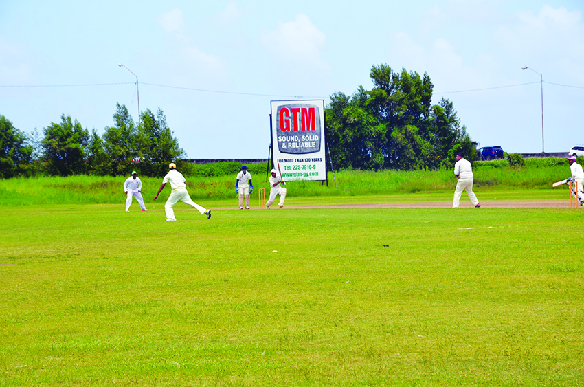 Action in the GCA/ NBS second division semifinal match between Transport Sports Club and Everest Cricket Club on Saturday  