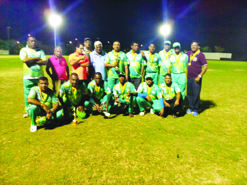 The victorious Everest Masters team in Trinidad after clinching the series 2-1 