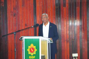 President Granger addressing the GDF Officers’ conference 