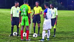 Kenisha Prescott takes control of the Guadeloupe versus Martinique match