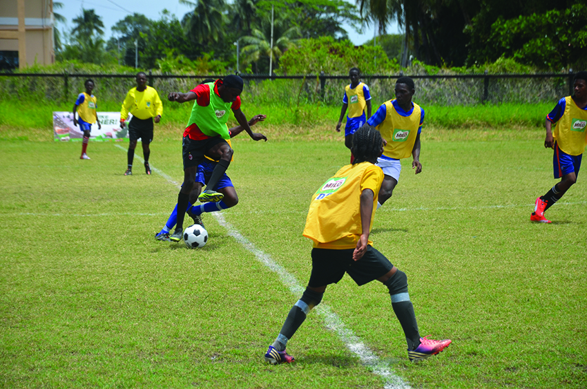 Brickdam Secondary could not withstand the constant attacks by Carmel Secondary on Saturday at the Ministry of Education Ground, Carifesta Avenue  