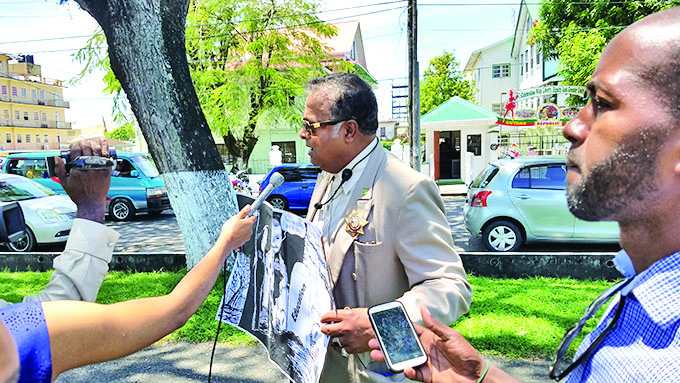 Roshan Khan the lone protester on the picket line on Tuesday