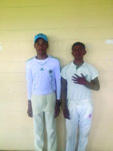 Ajita Persaud (left) and Andrew Seepersaud combined for seven wickets for the victors