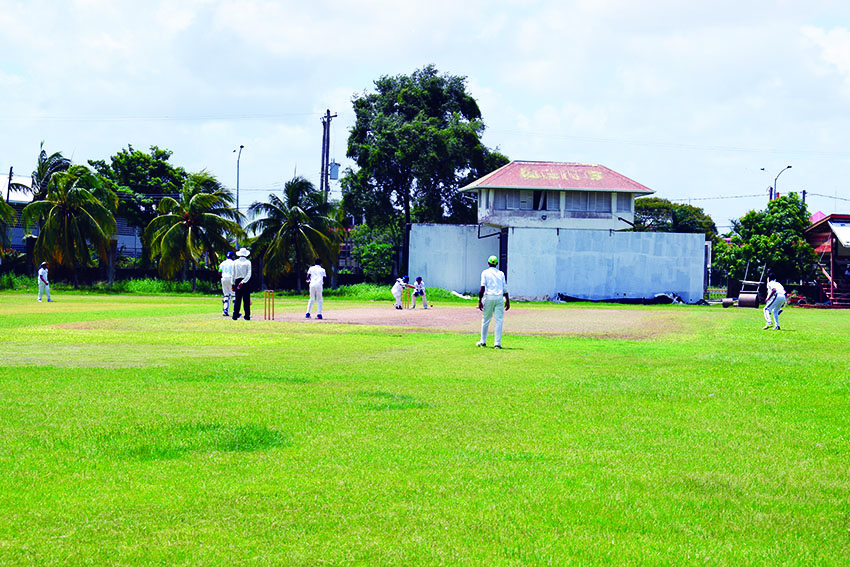 President’s XI best batsman Shammar Yearwood top scored during his stubborn knock of 32 yesterday against an unbeaten Demerara