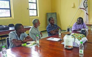 From left: Stephan Holder, Alfred Bhulai, Keeran Williams and Troy Thomas engaged in discussion