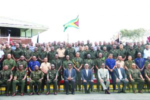 Commander-in-Chief President David Granger and Chief-of-Staff of GDF along with other government officials and senior officiers of the military at the opening of the Annual Officers’ Conference on Thursday 