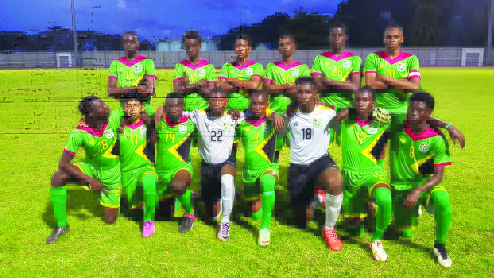 The National Under-17 team prior to kick-off of their match against Haiti  