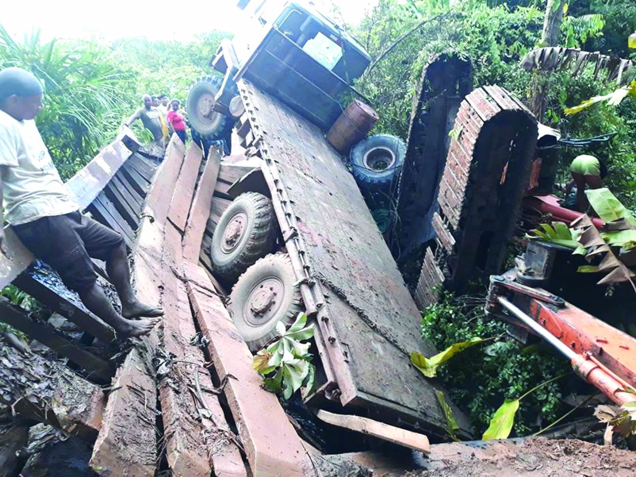 South Rupununi bridge collapses with overweight heavy-duty truck ...