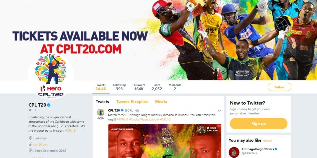 CPL first T20 league to stream LIVE on Twitter Guyana Times