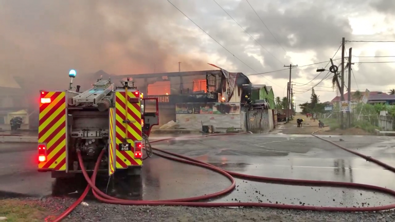 Fire destroys LBI supermarket - Guyana Times