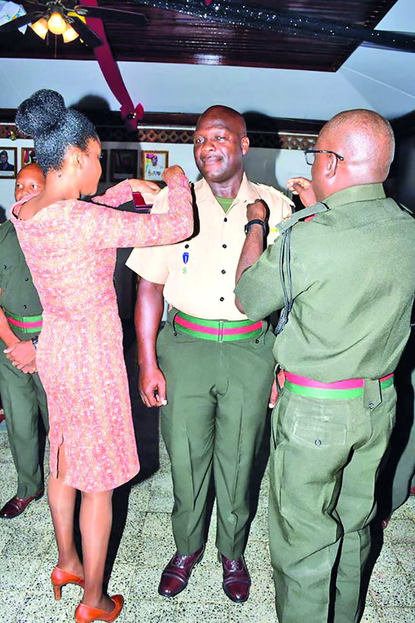 Promoted GDF ranks receive new badges - Guyana Times