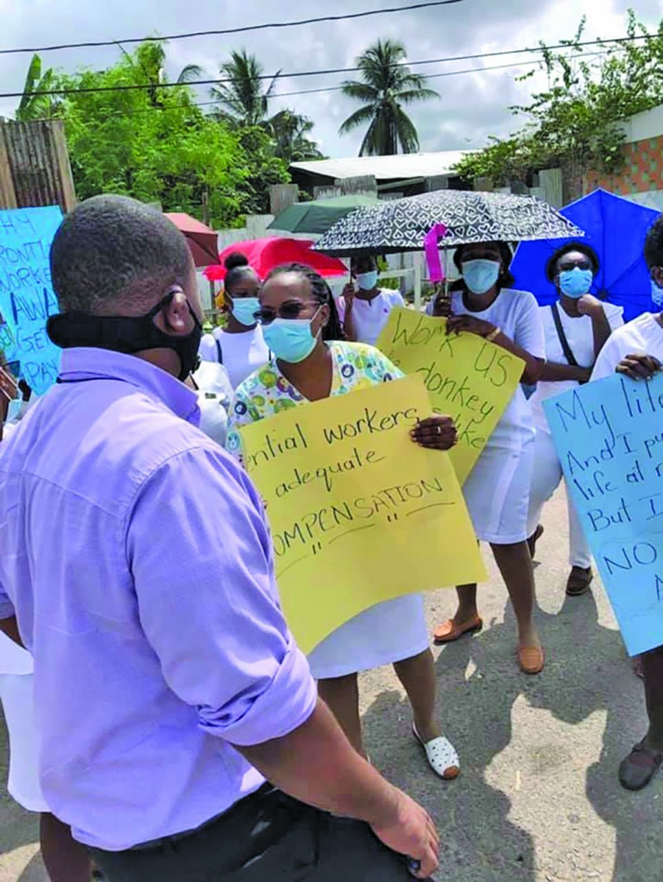 Linden nurses protest for risk allowances - Guyana Times