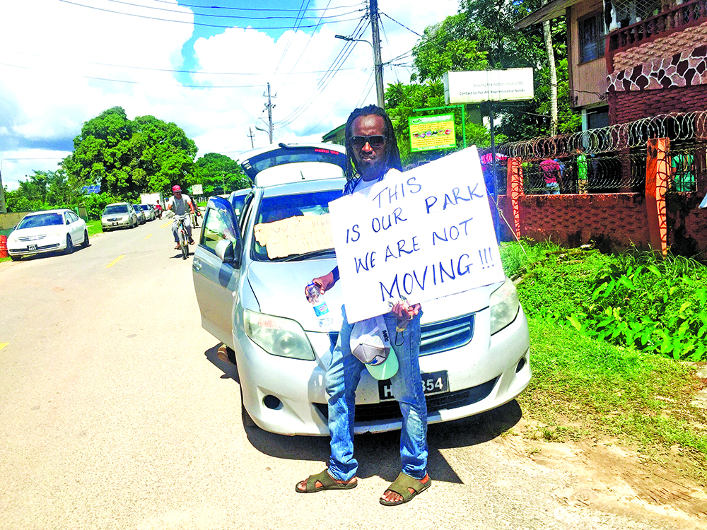 Linden Hire Car Drivers Protest Relocation - Guyana Times