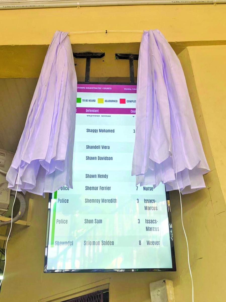4 digital notice boards launched at G/Town Magistrates’ Courts Guyana Times