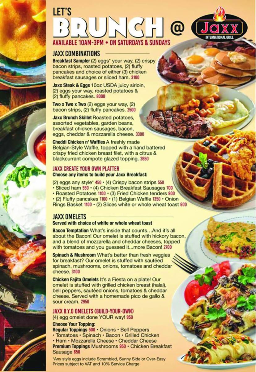 Jaxx menu deals