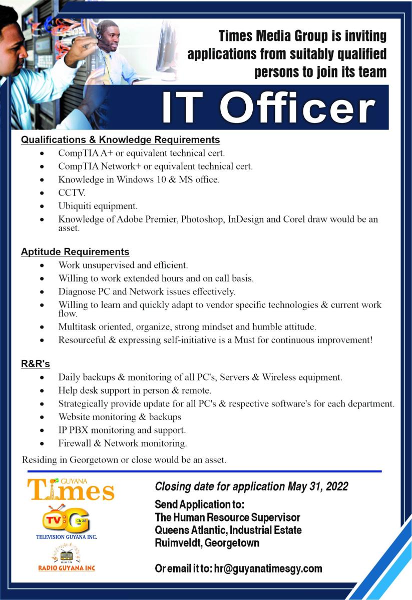 Career Opportunities Guyana Times