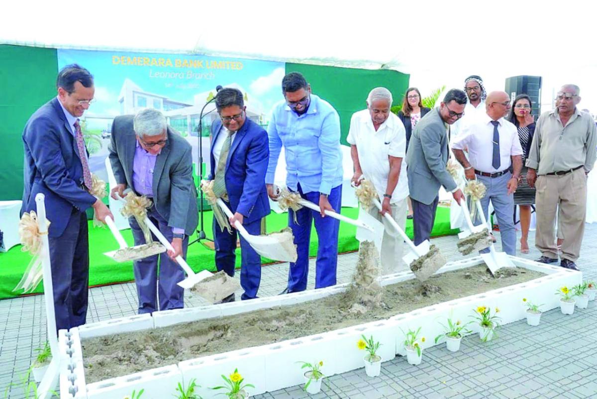 Sod turned for 150M Demerara Bank branch at Leonora Guyana Times