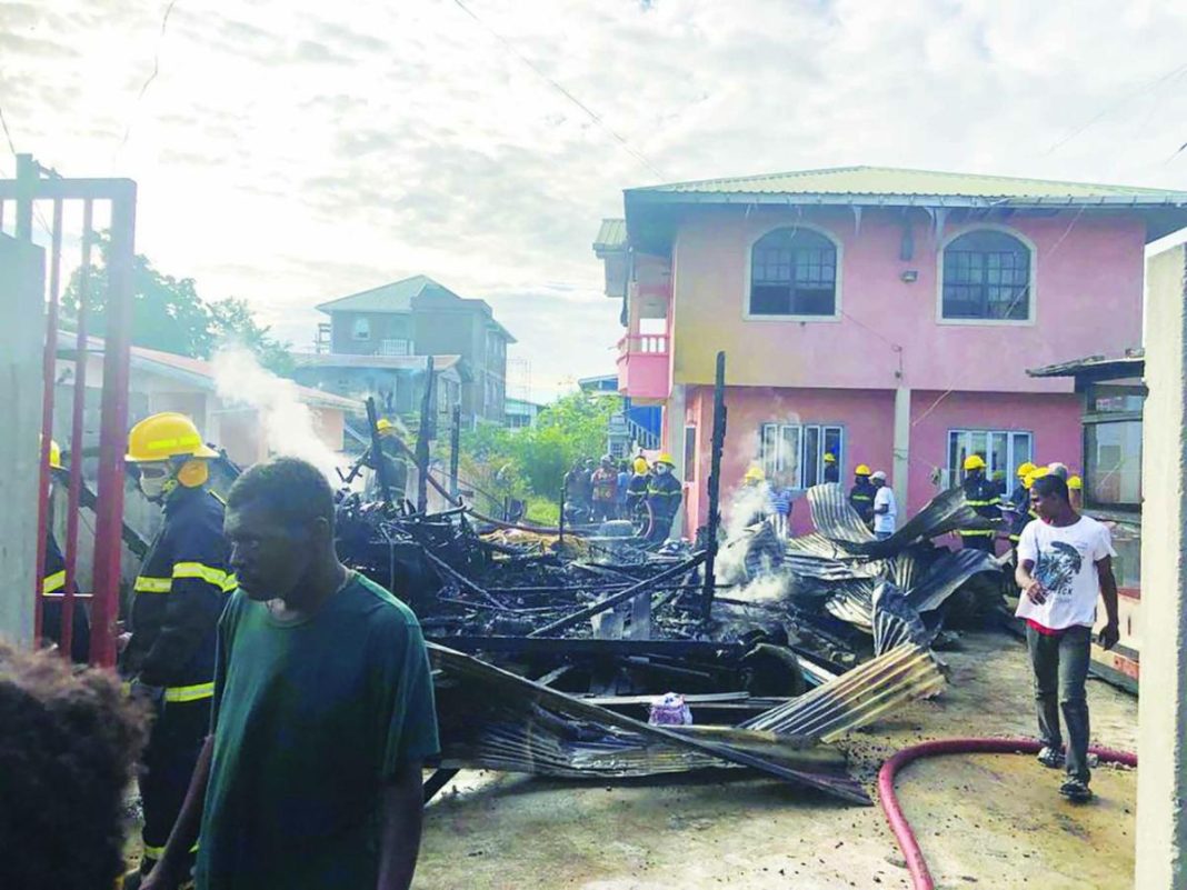 6 homeless after fire destroys Mc Doom house - Guyana Times
