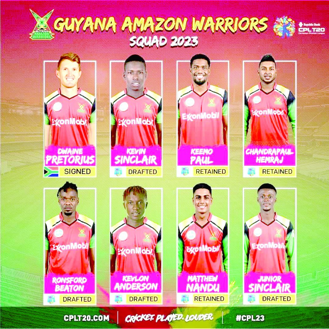 Stars to feature for the Guyana Amazon Warriors in CPL 2023 Guyana Times