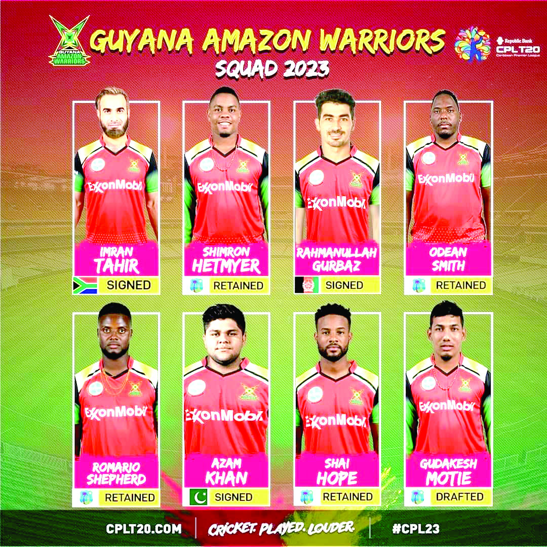 Stars to feature for the Guyana Amazon Warriors in CPL 2023 Guyana Times
