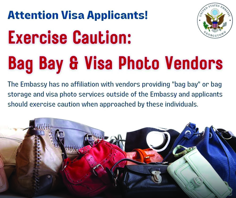 Be wary of bag storage, visa photo vendors US Embassy Guyana Times