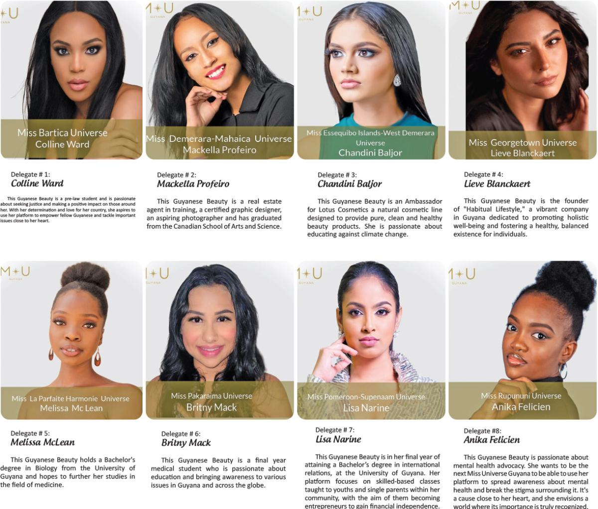 8 to vie for Miss Guyana Universe Title Guyana Times