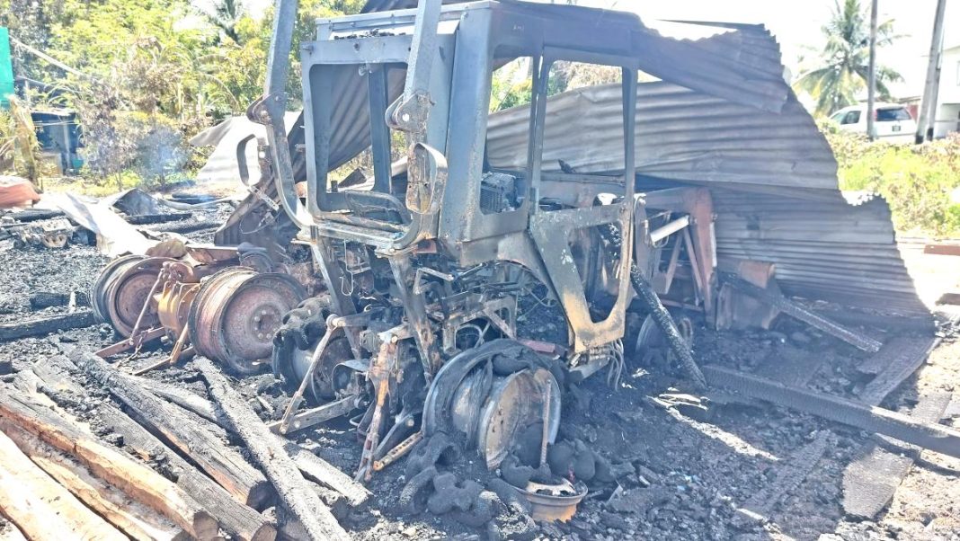 Fire destroys house, 2 heavy-duty machines in East Canje - Guyana Times