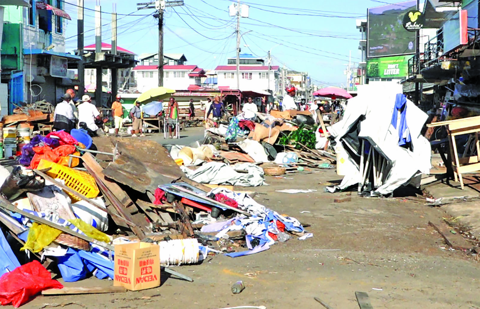 Temporary shutdown for vending on roads near Bourda Market for clean-up