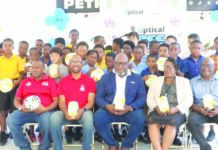 Pee-Wee teams receive footballs ahead of tournament