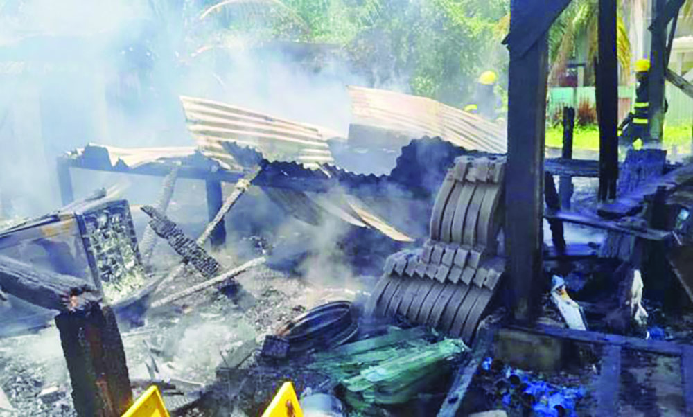 Lusignan building gutted by unknown-origin blaze