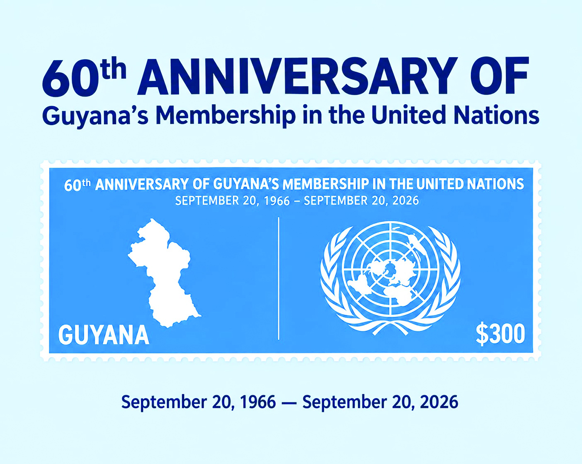 Guyana-UN 60th Anniversary Commemorative Stamp unveiled