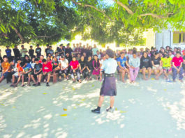 Police take anti-violence, road safety messages to Rupununi communities