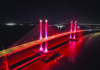 BJ Demerara River Bridge illuminated to mark World Polio Day